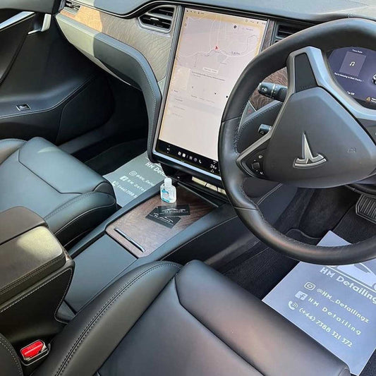 Premium printed paper floor mat showcasing luxury design in a clean vehicle interior